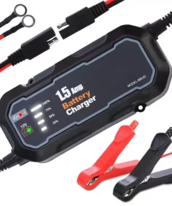 Chargeur Intelligent 12V 1500mA Moto Auto Bateau avec LED et Sécurité