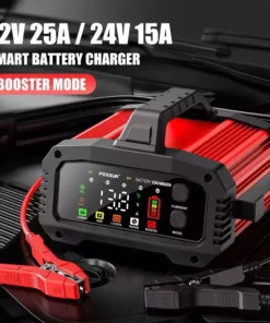 Alternative view of Chargeur de batterie intelligent 12V/24V 25A avec écran LCD et fonction booster