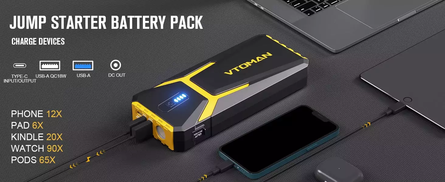 Booster avec Power Bank 20 000 mAh & LED | Ultra Compact | VTOMAN V10 PRO – Image 12