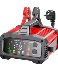 Chargeur de batterie intelligent 12V/24V 25A avec écran LCD et fonction booster