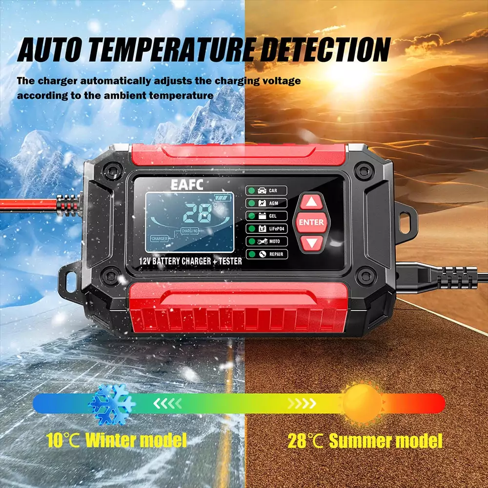 Chargeur Testeur Batterie 12V 6A Intelligent AGM GEL LiFePO4 Moto Auto – Image 6