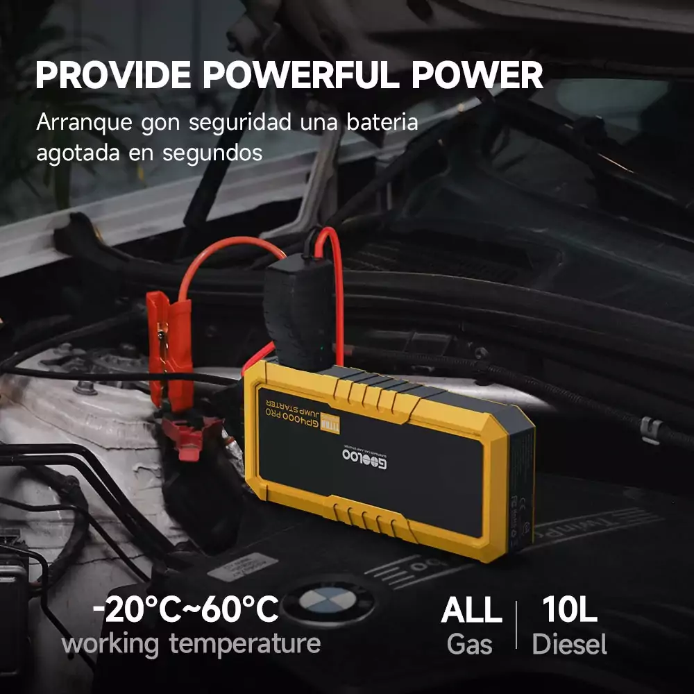Booster batterie GOOLOO GP4000 12V avec Power Bank 26800mAh et LED – Image 2