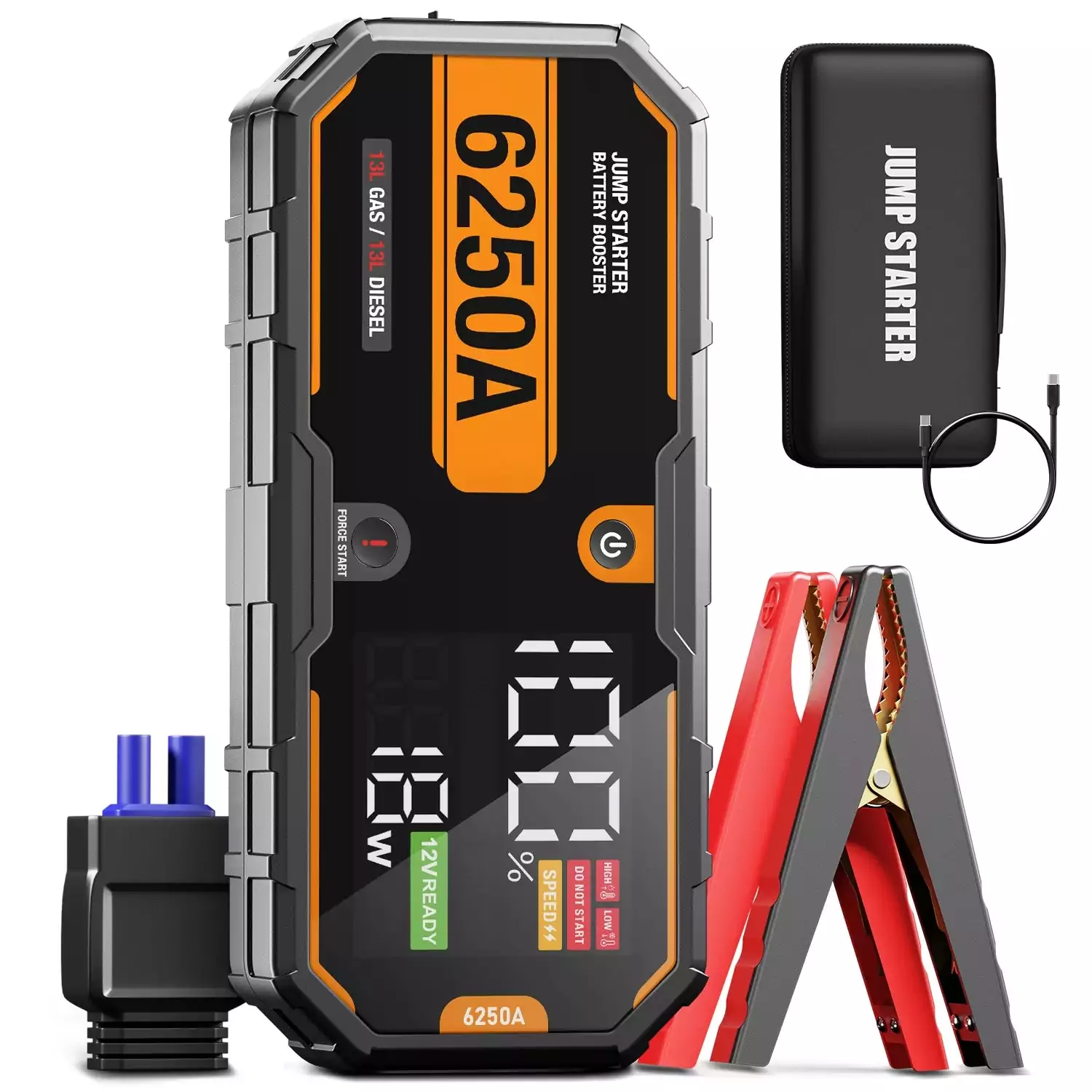 Booster de batterie JF.EGWO – Power Bank 12V 20 000 mAh avec USB & Lampe LED