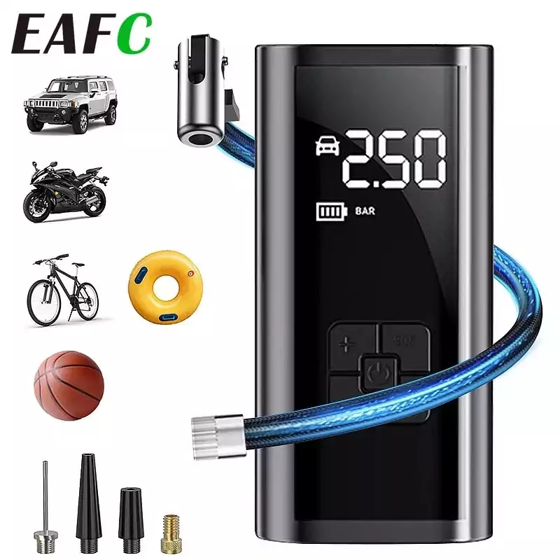 Gonfleur sans fil EAFC 150 PSI, 6000 mAh, écran LCD, portable, USB rechargeable