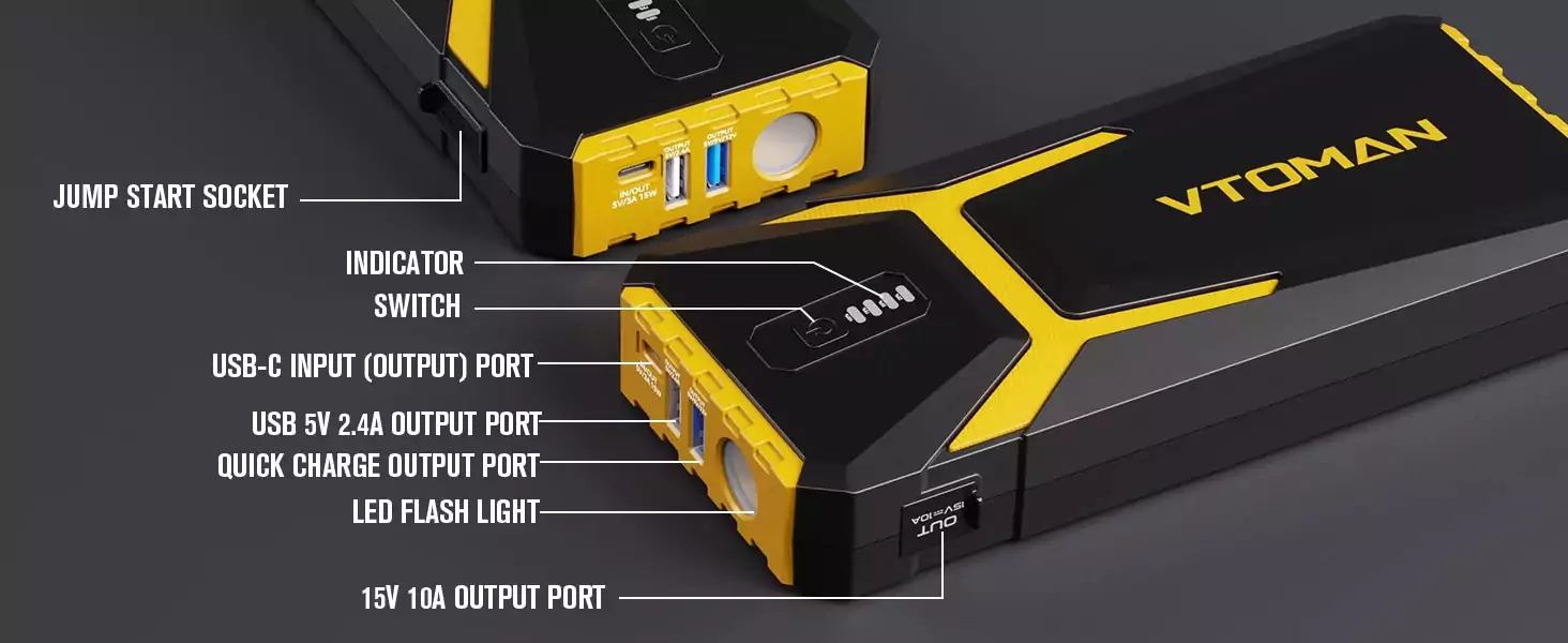 Booster avec Power Bank 20 000 mAh & LED | Ultra Compact | VTOMAN V10 PRO – Image 11