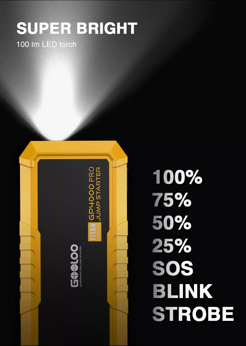 Booster batterie GOOLOO GP4000 12V avec Power Bank 26800mAh et LED – Image 16