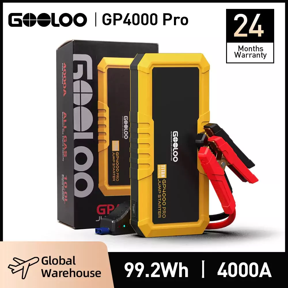 Booster batterie GOOLOO GP4000 12V avec Power Bank 26800mAh et LED