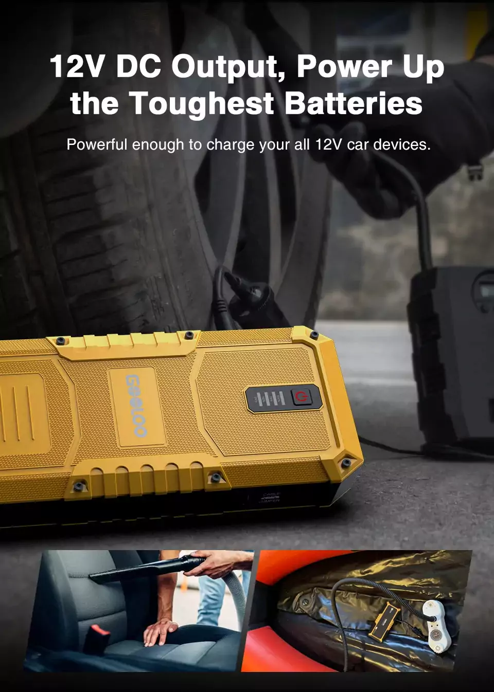 Booster batterie GOOLOO GP4000 12V avec Power Bank 26800mAh et LED – Image 11
