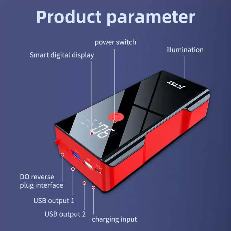 Booster Démarreur Voiture 20000mAh JCTST 2000A avec Charge Rapide USB – Image 18
